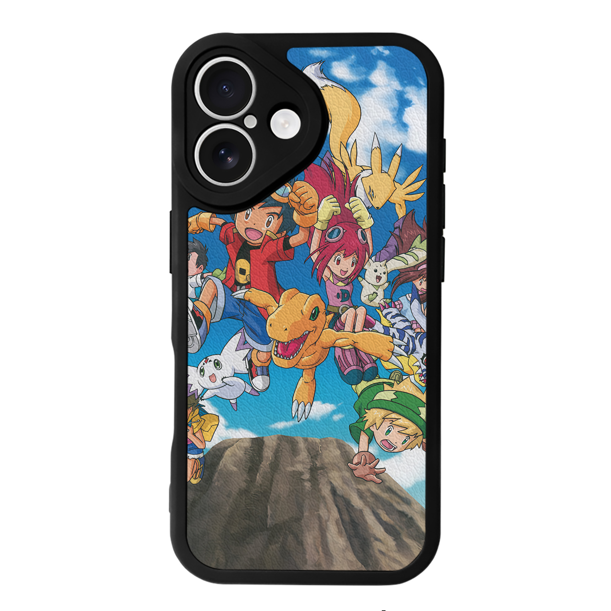 （画像用） Digimon デジタルモンスター/デジモン 【iPhone 16シリーズ対応】シリコンスマホケース（レザー調） 材質：シリコン